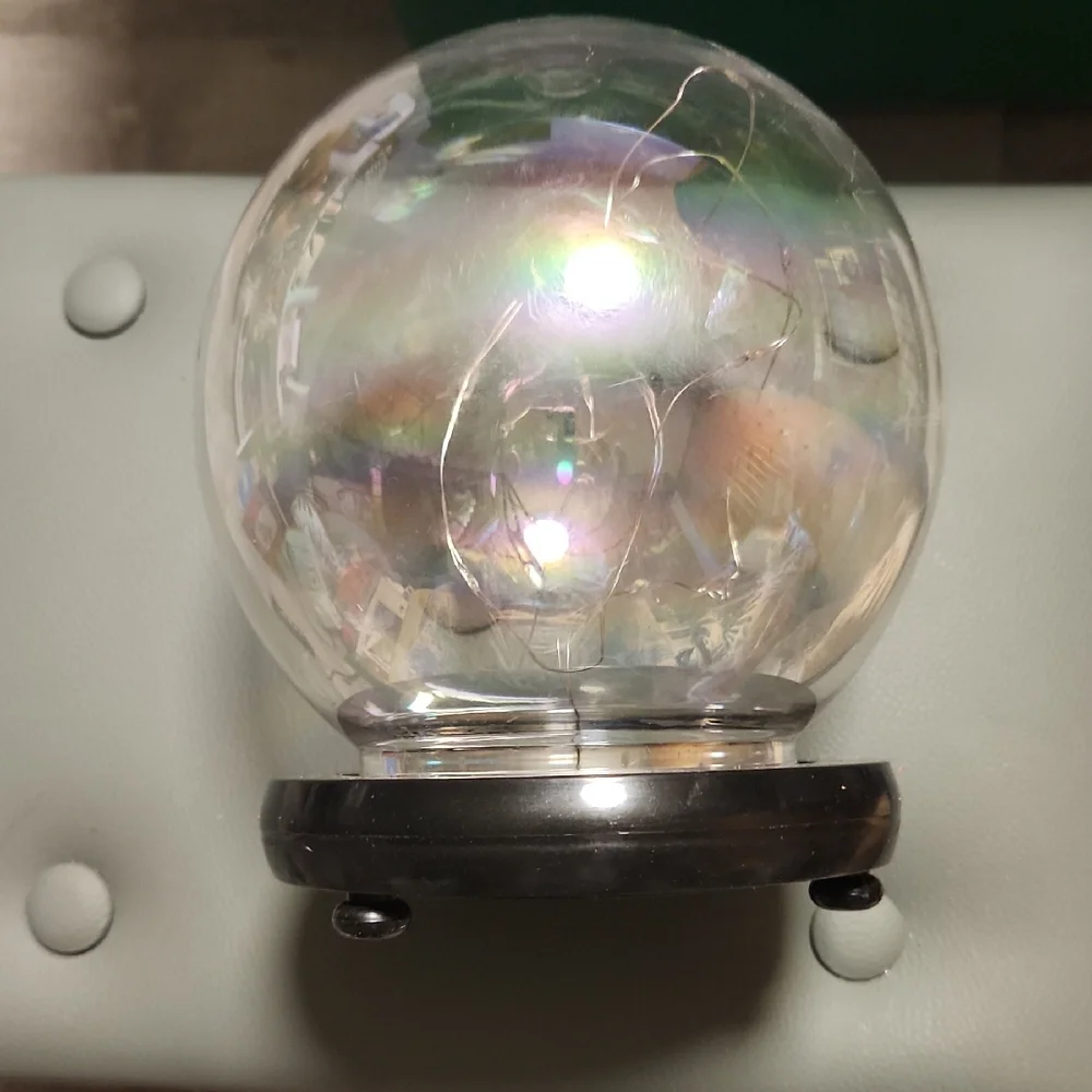 Iridescent plastic Light Up Crystal Ball Halloween-3 leg Base